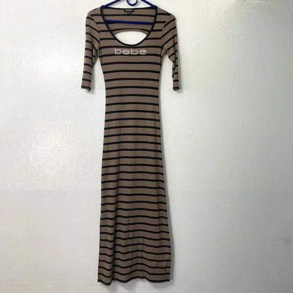 Bebe Dresses | Bebe Brown Striped Maxi Dress | Color: Black/Brown | Size: S | Sammieah's Closet